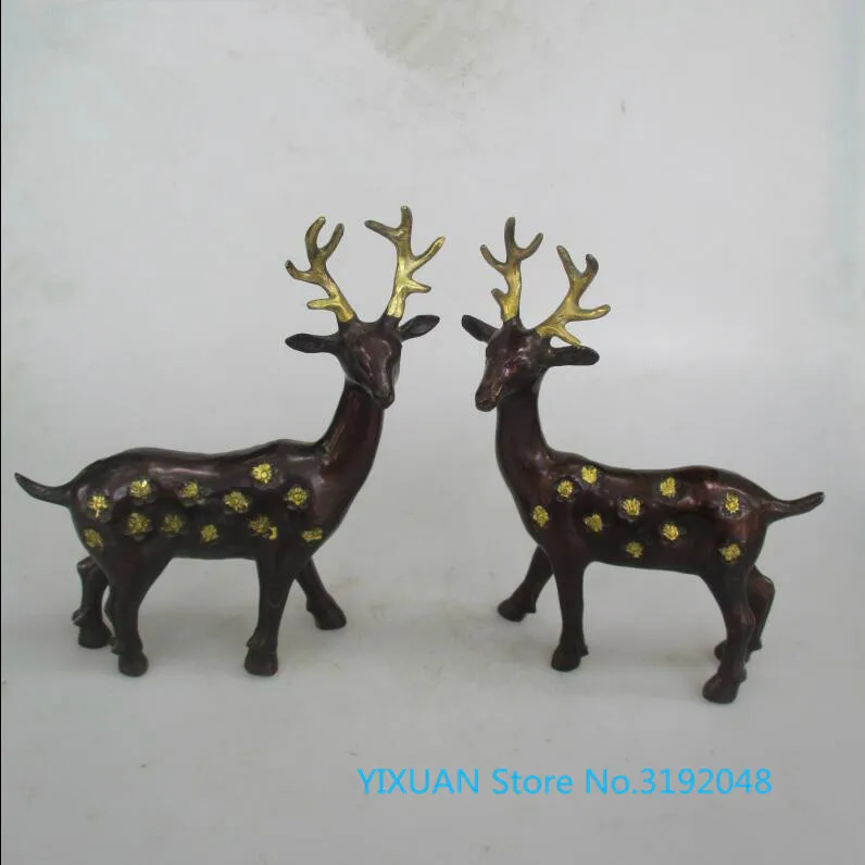 

New collection of copper furniture, home decoration, craft gifts, antique, pure bronze, deer, pair of Sika Deer.