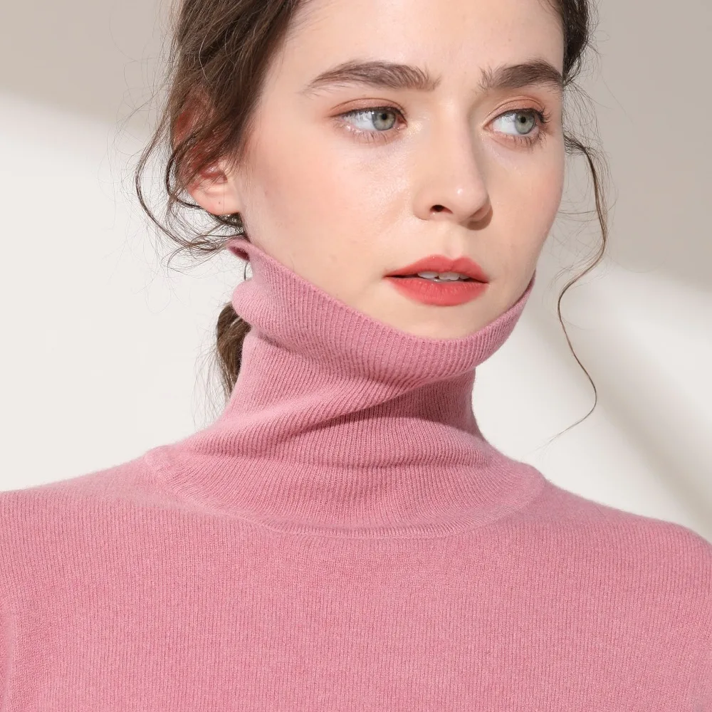 ZEHANGSEA high collar women sweater and pullovers Spring and Autumn women long sleeved sweaters  Comfortable simple Knitted clot