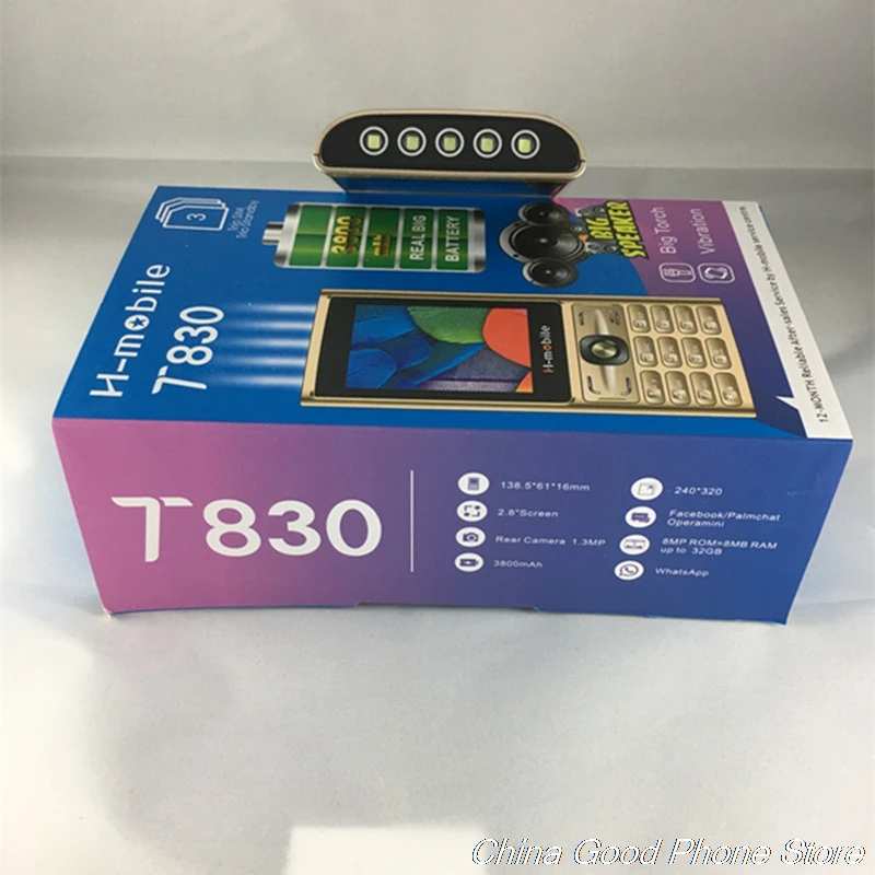H Mobile T830 sim карты три ожидания большие факел большой Динамик вибрации радио