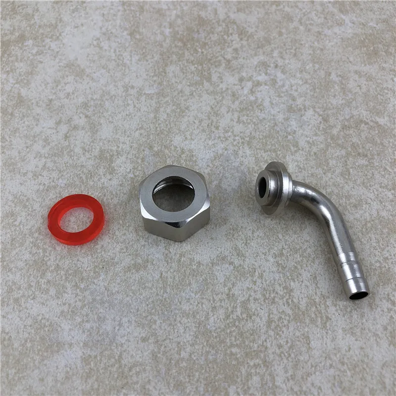 

Draft Beer Faucet Connectors- 90 DegreeTail Piece Elbow + Hex Nut + Washer (Gasket)