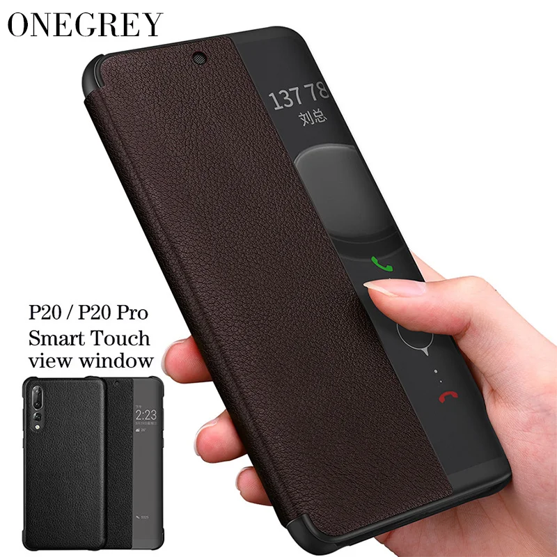 

Smart View Flip Case for Huawei P20 Pro Original Huawei P20 Case Luxury Genuine Leather Official Huwei P20 P20pro Coque Fundas
