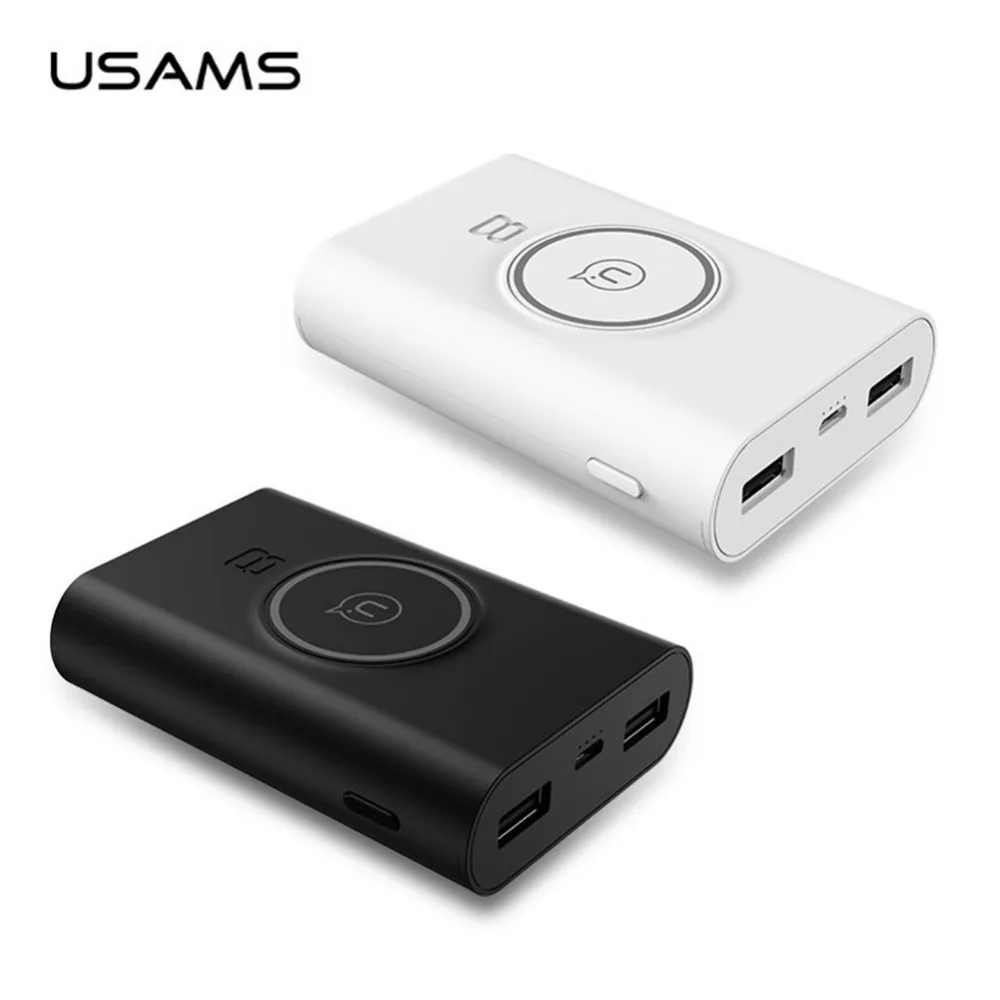USAMS 8000mAh US-CD31 Wish Series Wireless Charger Power Bank Universal Mobile Phone Powerbank For iPhone X 8 Plus Samsung Etc.