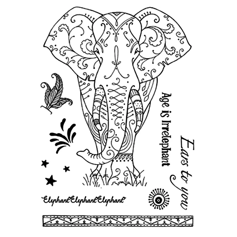 

Elephant Transparent Clear Silicone Stamp/Seal for DIY scrapbooking/photo album Decorative clear stamp sheets FXL0410