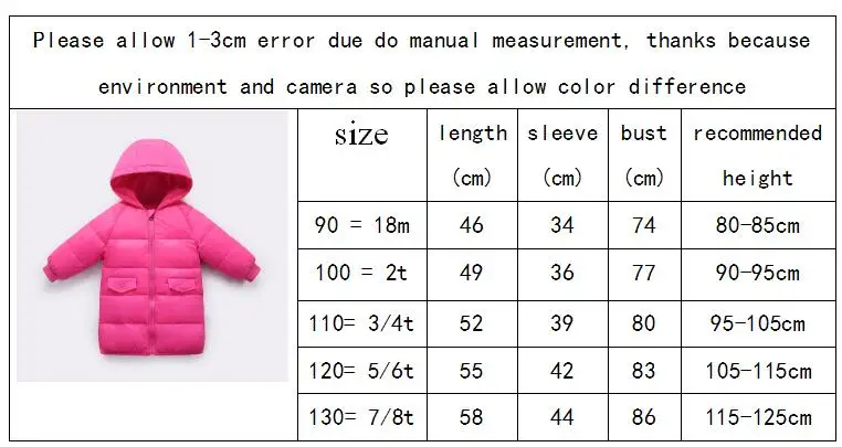 Girl Boy Winter Coats Children Clothing Warm Long Snowsuit Overalls Hooded Outwear Baby Clothes Kids Warm Outerwear Christmas