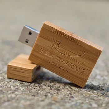 

10PCS/LOT Carbonized Bamboo USB Flash Drive 4GB 8GB 16GB 32GB Wooden pen drive U Disk memory stick Free Logo for Wedding Gifts
