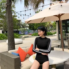 Женский купальный костюм с длинными рукавами из двух частей, без косточек, защита от солнца, пляжная одежда, купальный костюм