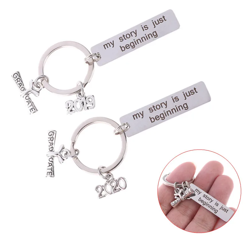 

1Pc Stainless Steel Graduation Keychain "My Story Is Just Beginning" Engraved Inspirational Keyring Student Gifts 2019 2020