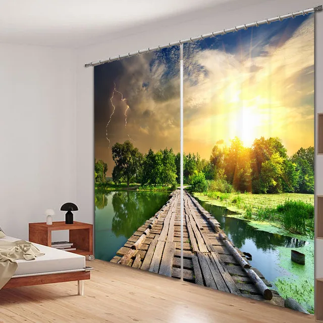 3D di Sole e Pioggia Finestra Tende Camera Da Letto Soggiorno ... 3D di Sole e Pioggia Finestra Tende Camera Da Letto Soggiorno ...