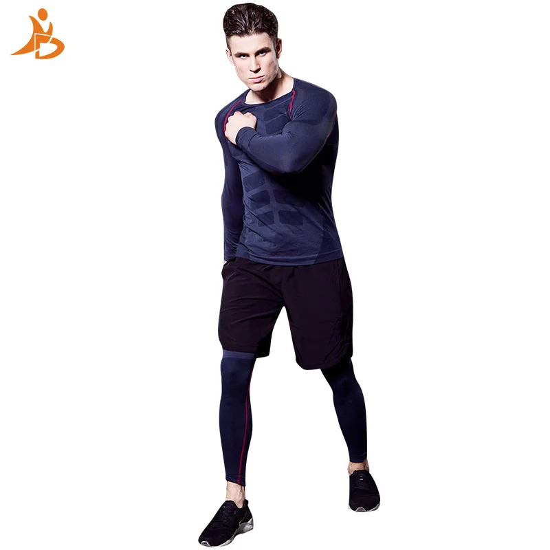 

YD New Logo Custom Quick Dry 3 pcs Compression Fitness Tights Tracksuit Men Train Shirt Pant O-Neck Gym Sport Suit Running Set