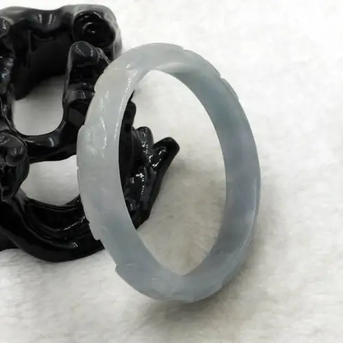 

2500 China Beautiful Hand-carved Green Jadeite Jade Gems Bracelet Bangle