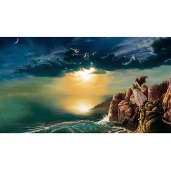 

Full Round drill 5D DIY Diamond embroidery Landscape Ocean Girl Diamond Painting Cross Stitch Rhinestone Mosaic decoration