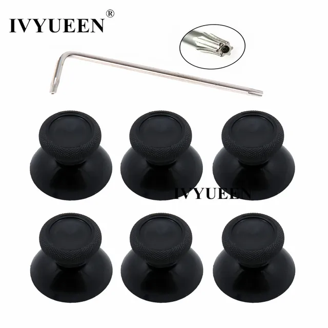 Best Price IVYUEEN 6 pcs Black 3d Analog Joystick Stick for XBox One X Elite S Slim Controller Analogue Thumbsticks Caps Mushroom with Tool