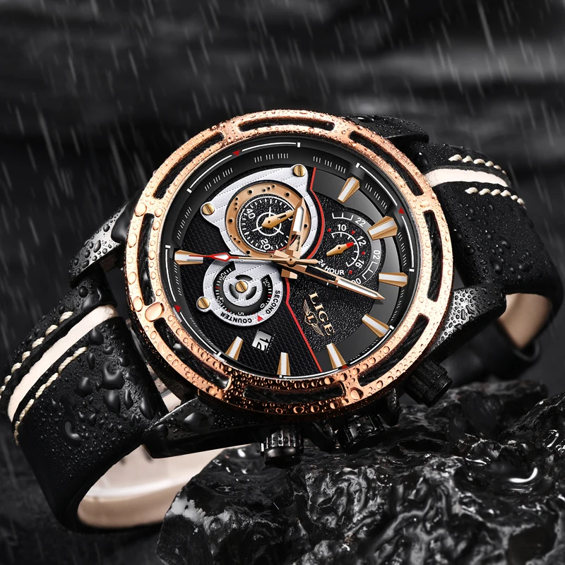 2018 LIGE Watch Men Sport Quartz Fashion Leather Clock Mens Watches Top Brand Luxury Waterproof Business Watch Relogio Masculino