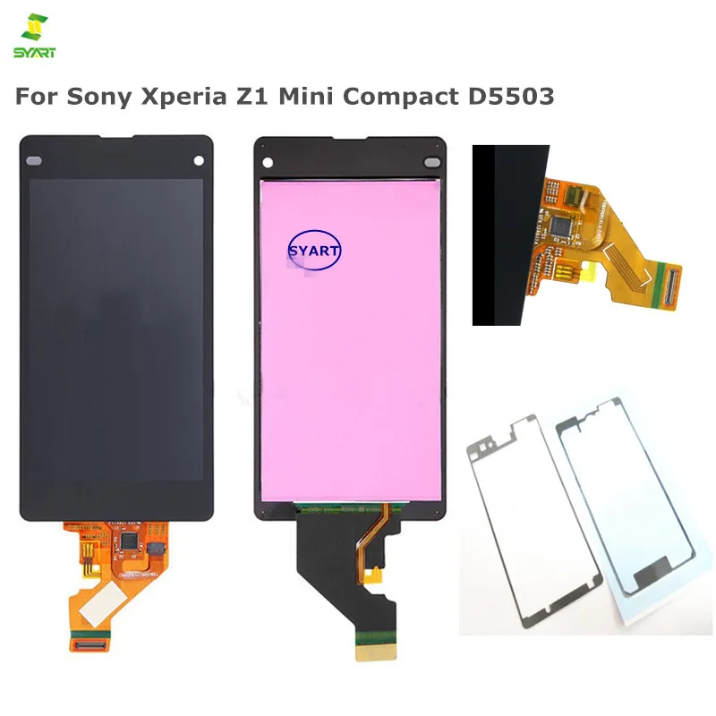 

100% Tested Mobile Phone LCDs For Sony Z1 Mini LCD Display Touch Lcd Screen Display with Digitizer Full Assembly+Adhesive