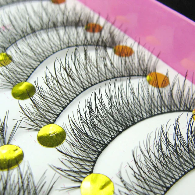 10 Pair Handmade Natural Long False Eyelashes Makeup Eyelash Extensions