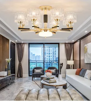 

Modern Gold Led Chandeliers Lighting Living Room Glass Shade Led Pendant Chandelier Lights Dining Room Led Hanging Lamp Fixtures