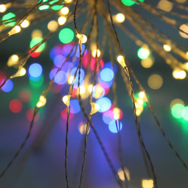 Светодиодный светильник-Гирлянда для фейерверков, Рождественский Водонепроницаемый светодиодный светильник Starburst из медной проволоки для дома, сада, вечерние украшения, сказочный светильник