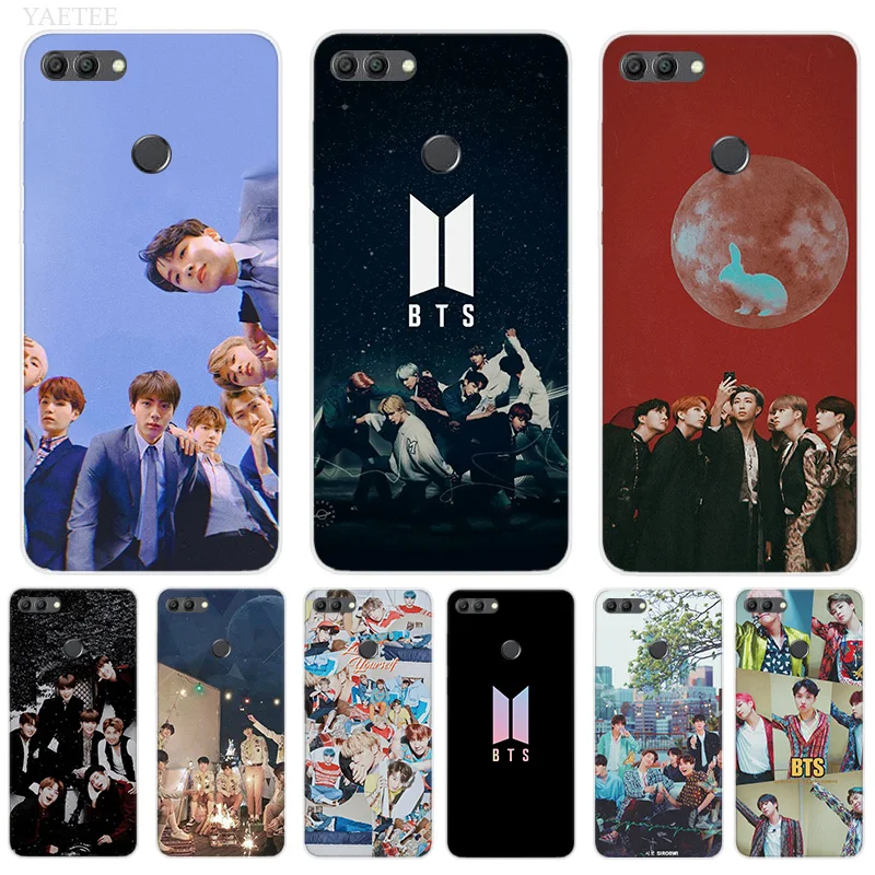

Silicone Hull Case For Huawei Y7 Y6 Y5 Prime Pro Y9 2019 2018 Honor 8X 8C Play 9 10 lite View 20 V20 Cover BTS IDOL BT21