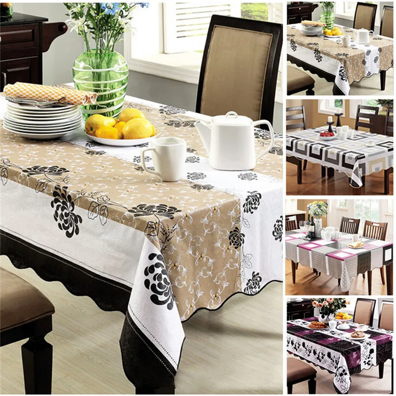 

coxeer Pastoral Floral Tablecloth PVC Plastic Rectangle Water Resistant Table Cover Home Decor Tablecloth For Home Tafelkleed