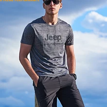 Jeep футболка с короткими рукавами для мужчин's свободный круглый воротник летний открытый спортивные футболки мужчин's Фитнес Бег скорость сухой одежда