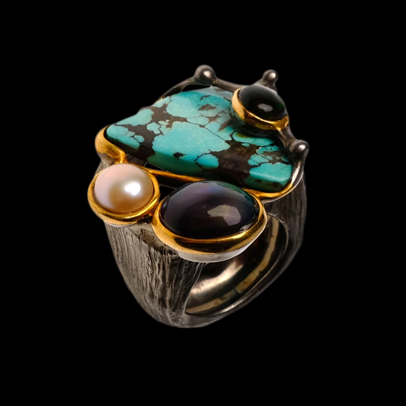 

Local focal silver925 unique ring special design with gift box rings