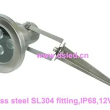 DHL! Нержавеющая сталь, высокая мощность, 3 Вт светодиодный прожектор, светодиодный свет сада, 12 В постоянного тока, DS-10-47-3W, гарантия 2 года