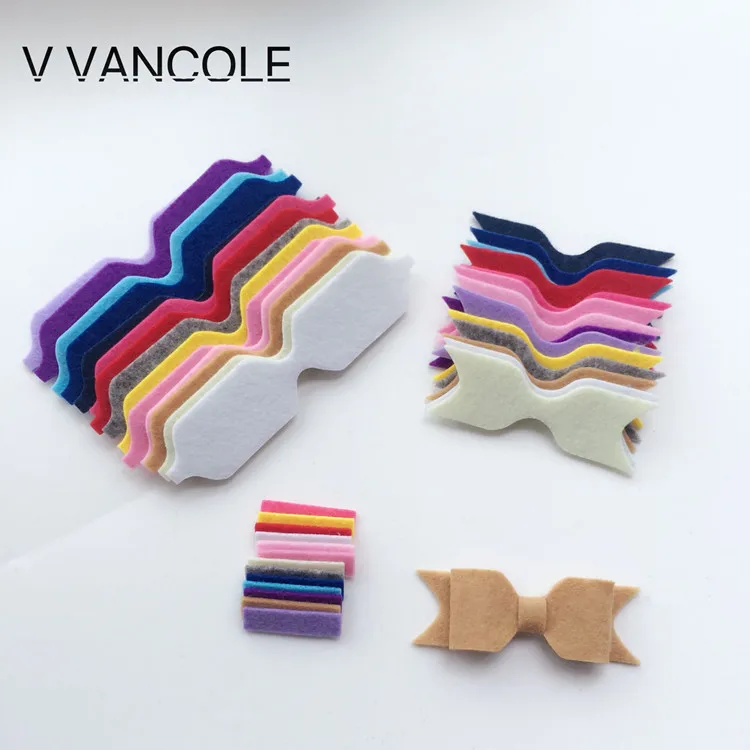 

NEW Diy Non-Woven Felt Fabric Cloth DIY felt bow headwear without Clip for accessories 10set/lot