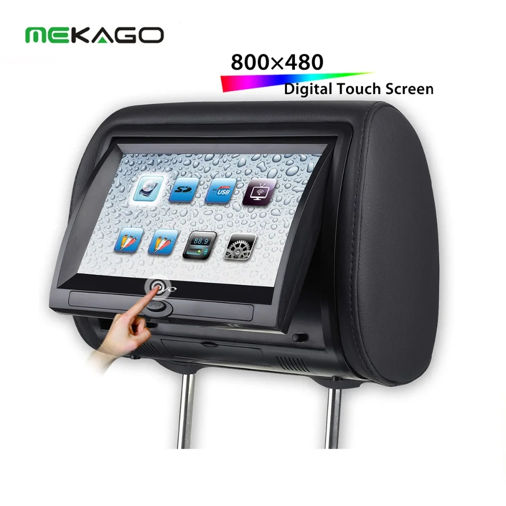 Newest 2 Pcs 9 Inch Car Headrest DVD Player with Digital Touch Screen