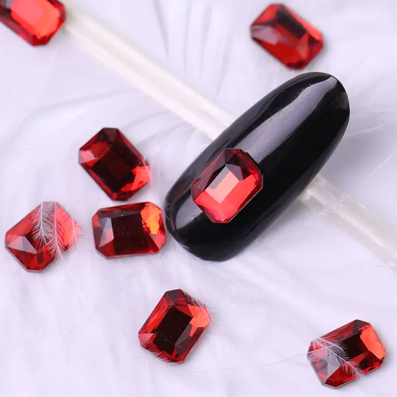 

10 pieces Nail Rhinestone Rectangle Flat Back Crystal Shiny 3D Rhinestone Gemstone Manicure Nail Art Decoration charms jewelry