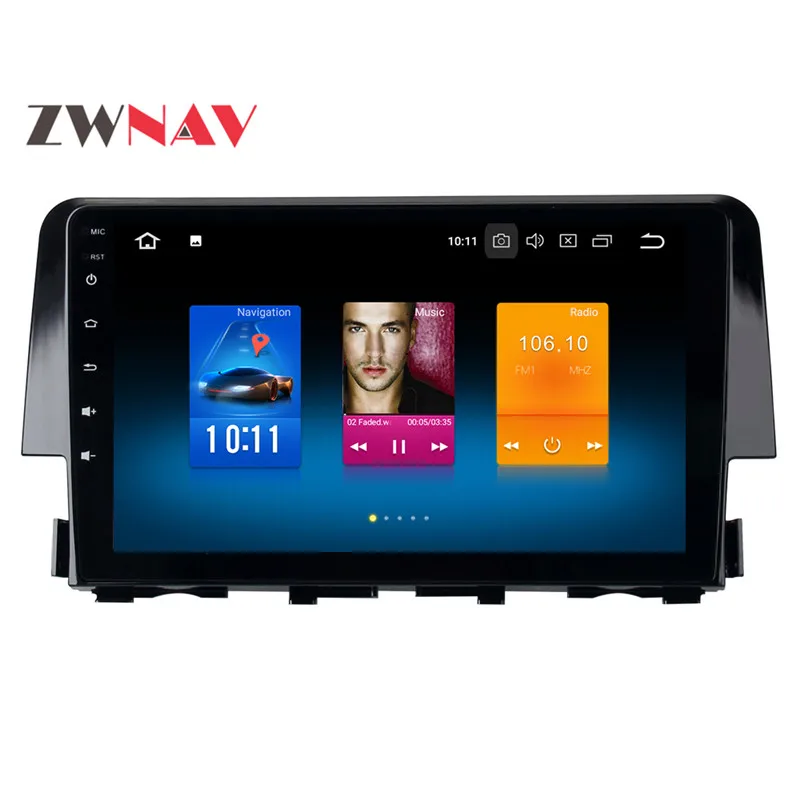 Best 10.2 BIG Screen The Newest Octa Core Android 8.0 Car No DVD Player Stereo GPS Car Radio Headunit For Honda Civic 2016 2017 2018 10