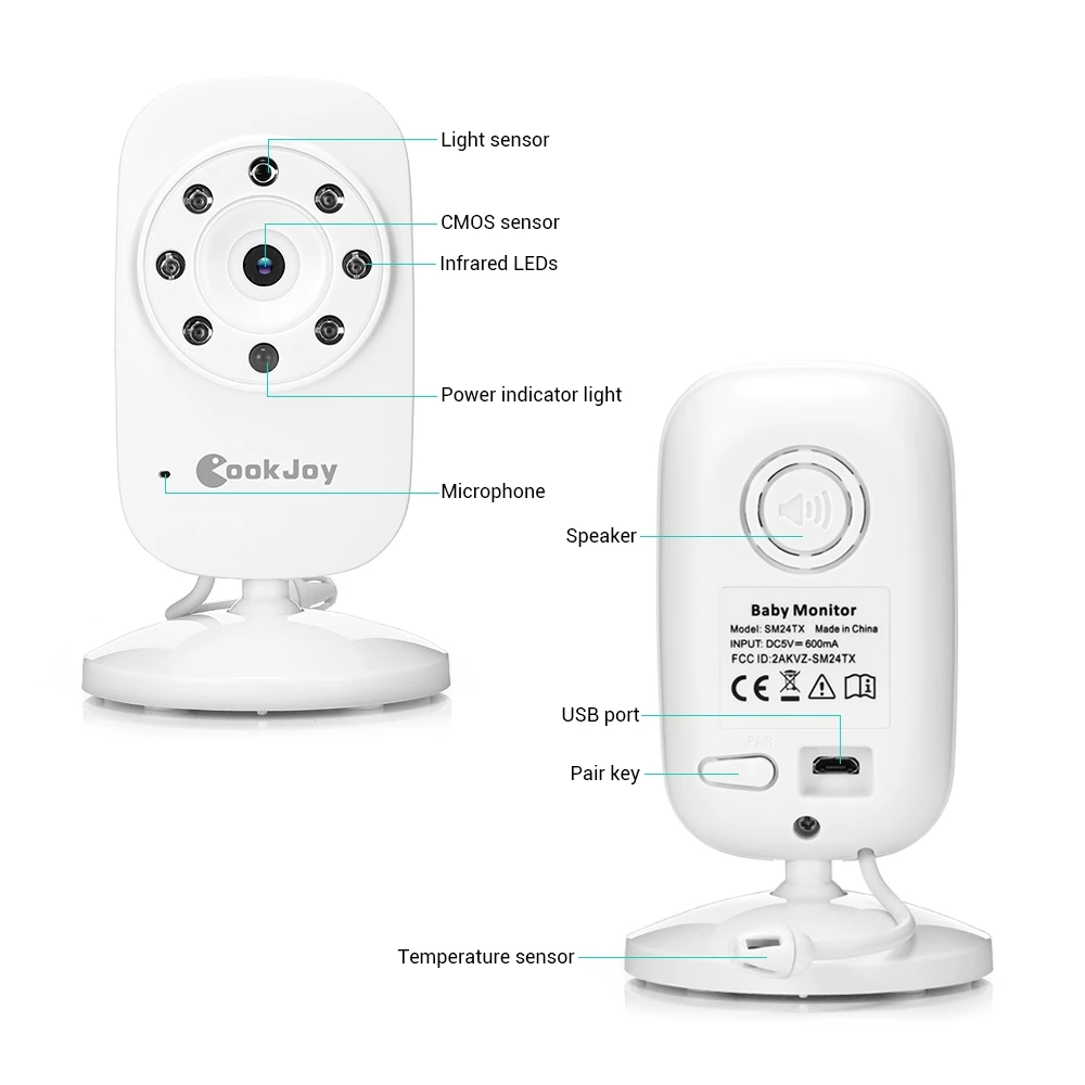 Видеоняня COOKJOY SM35RX 2 4 GHz с ЖК экраном 3 5 дюйма|Радионяни| |