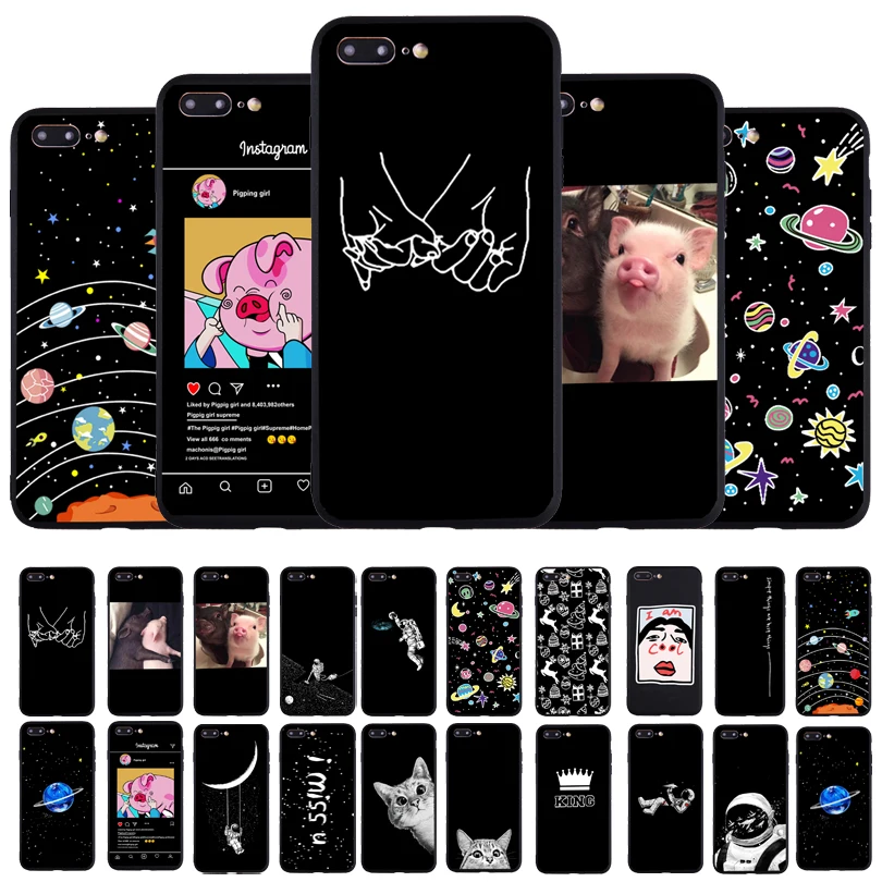 مضحك عاشق خنزير طباعة جراب هاتف ل iphone X XS ماكس XR حقيبة لهاتف أي فون 6 6 S 5 5 s 7 8 زائد SE لينة غطاء من البولي يوريثان الحراري لطيف زوجين حالات