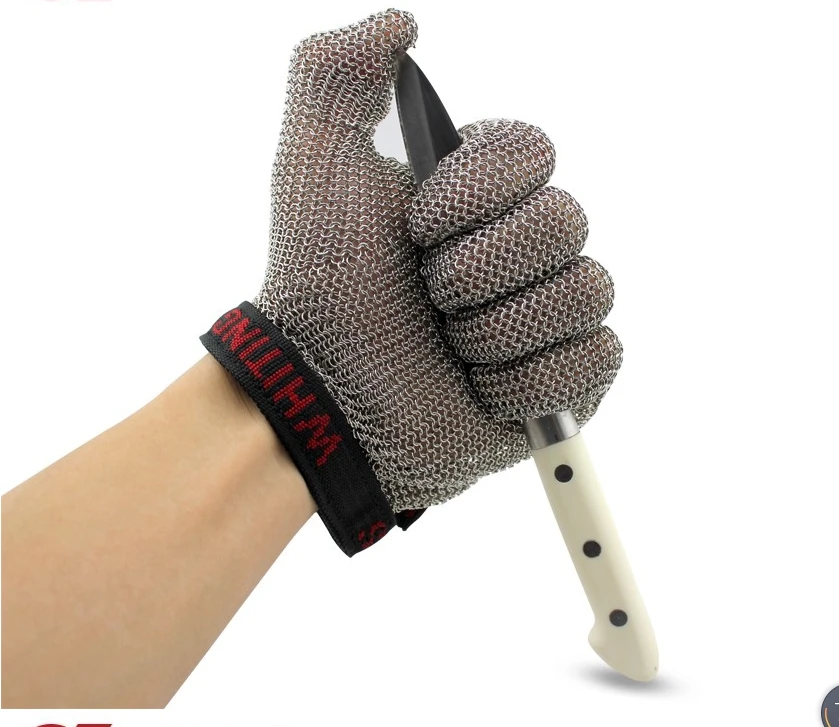 U безопасный Высокое качество кольцо из нержавеющей стали 304 порезостойкие мясные перчатки