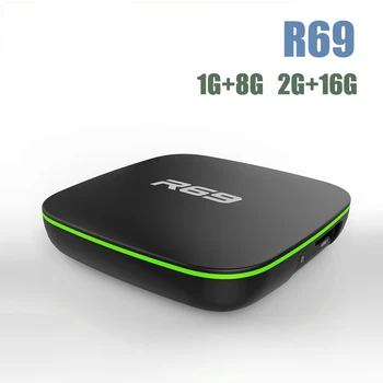 

50 PCS/LOT Android 7.1 Smart Tv box R69 H3 Quad-Core 1G 8G 2g 16g 2.4G WIFI With Remote control