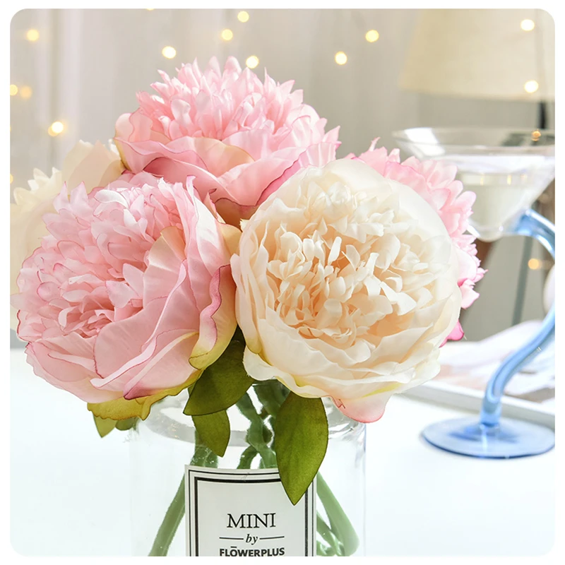 5 Heads Artificial Flowers European Peony Bouquet For Wedding Decorationsilk Peonies Home Party Decor Cheap Fake Flowers Artificial Dried Flowers Aliexpress