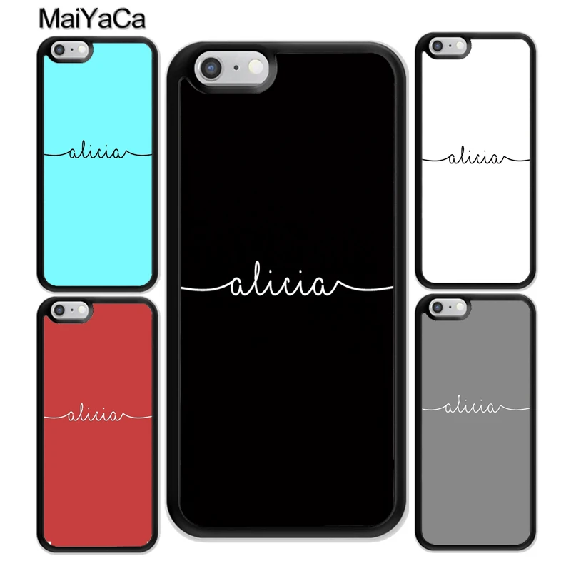 

MaiYaCa Custom Personalised Name Black White Printed Soft Rubber Phone Case For iPhone 6S 7 Plus 8 X XR XS MAX 5S SE Back Cover