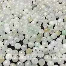 100 шт ледяной белый сорт натуральный Бирма нефрита драгоценных камней круглые свободные бусины 3 мм