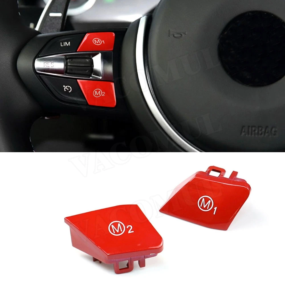 

Car Steering Wheel M1 M2 Mode Switch Button Trim for BMW M3 M4 F80 F82 F83 X5M X6M Key Button Cap Covers