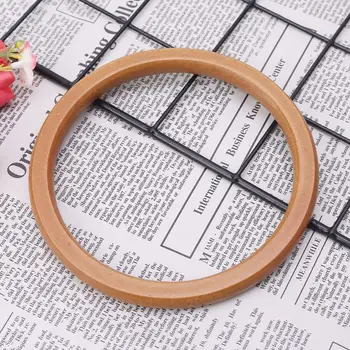 

1pc Wooden Round Shaped Handles Replacement For Handbags Purse Handle Shopping Tote