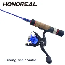 Высокое качество honoreal подледной рыбалки G2 прямой линией Бро Ультра свет комбо 22 ''сделал волокна Стекло PESCA комплект