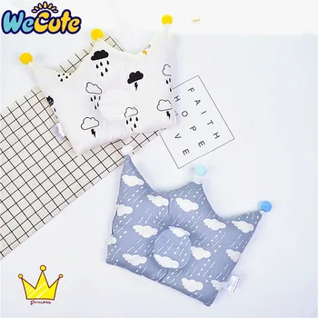 

Wecute Baby Crown Shaping Pillows Cotton Infant Soft Newborn Head Production Anti Roll Cushion Flat Dot Bedding Pillows