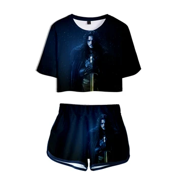 

Daenerys Targaryen Jon Snow 3D printing T-shirt + shorts suit short-sleeved women's suit casual sports New Style Exclusive Hot