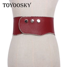 Chic Women Rivet Wide Belt Black All-Match PU Women Wide Belt Female Dress Skirt Girdle Strap Female Belt For Women chic metal bar embellished black match sunglasses for women