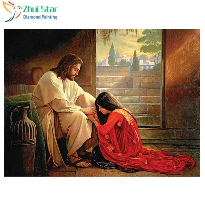 

5D DIY Diamond Painting Christian Jesus Icons Diamond Mosaic Religion Needlework Drill Embroidery Cross Stitch for Home Deco XY1