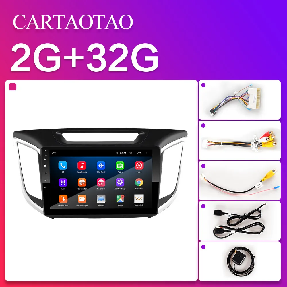 2 din Android 8.1 car DVD multimedia player for Hyundai Creta ix25 Car radio GPS navigation Bluetooth player - Color: H-IX25-ZS-2G