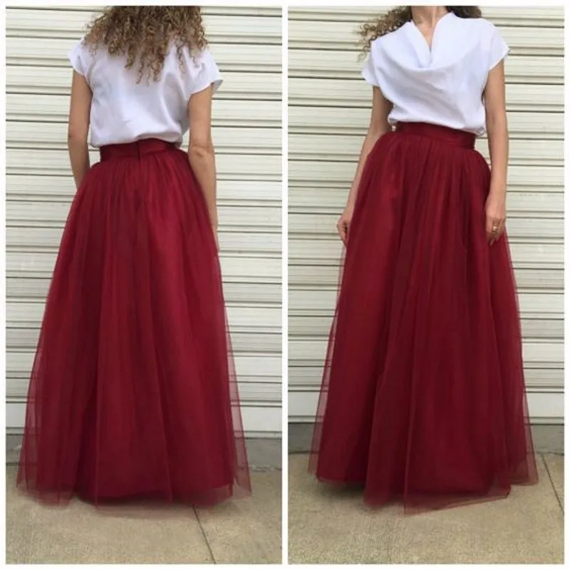 Tulle Skirt Long Cheap Floor Length A Line Skirts Hequ Girls Tutu