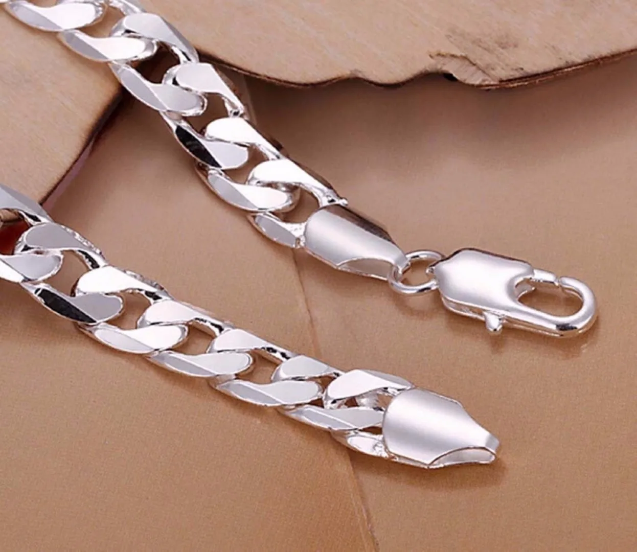 Fashion Link Chain Bangle Bracelet Men Punk Hip Hop Stainless Steel Gold Silver Plated Bracelet Chains Femme Jewelry Shellhard