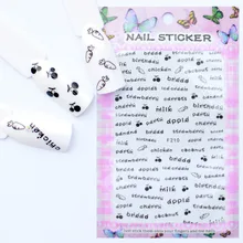 WUF 1 лист дизайн ногтей 3D наклейка для ногтей слайдеры Декор советы смайлик/цветок/животное/мультфильм шаблон наклейка для ногтей красота уход