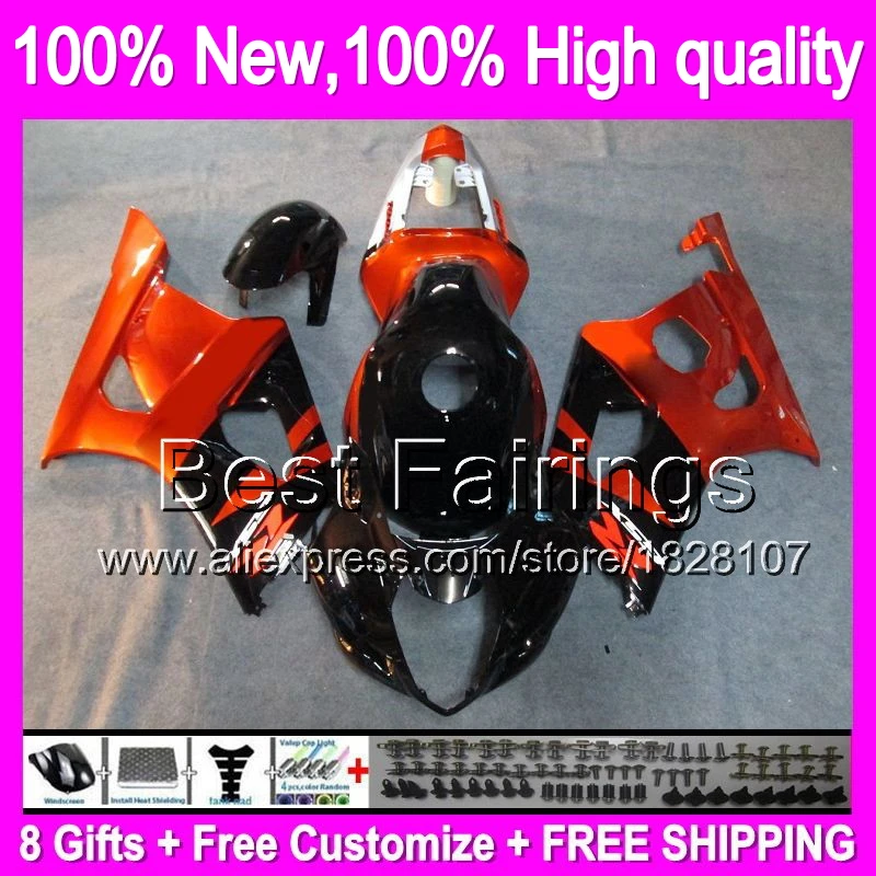 

Fairing For SUZUKI GSXR1000 2003 2004 K3 GSX-R1000 8#729 Orange black GSX R1000 K3 03-04 GSXR-1000 GSXR 1000 03 04 +Decal Blac