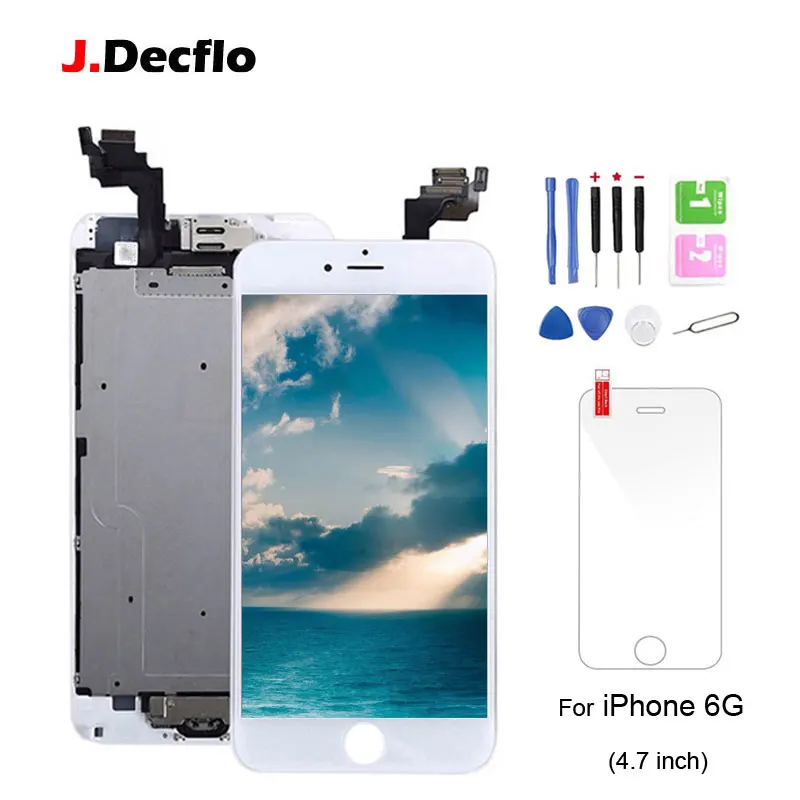 

For iPhone 6 6G LCD Display Touch Screen Digitizer+Home Button+Front Camera+Ear Speaker Full Assembly Replacement with gifts
